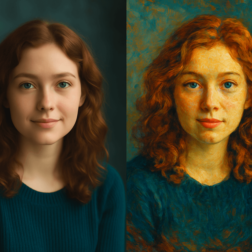 AI artistic style transfer effect demonstration